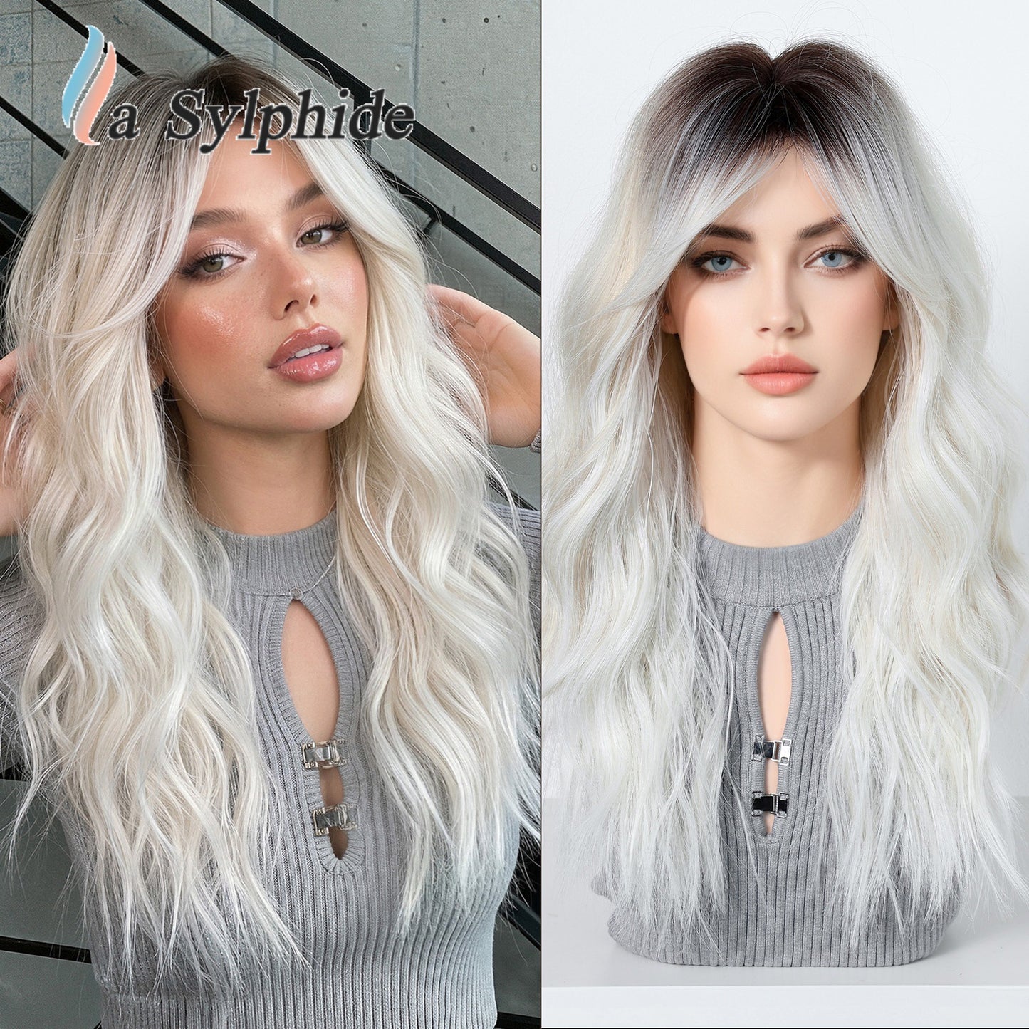 Women's Foreign Head Dyed Golden Chemical Fiber Wig Long Curls