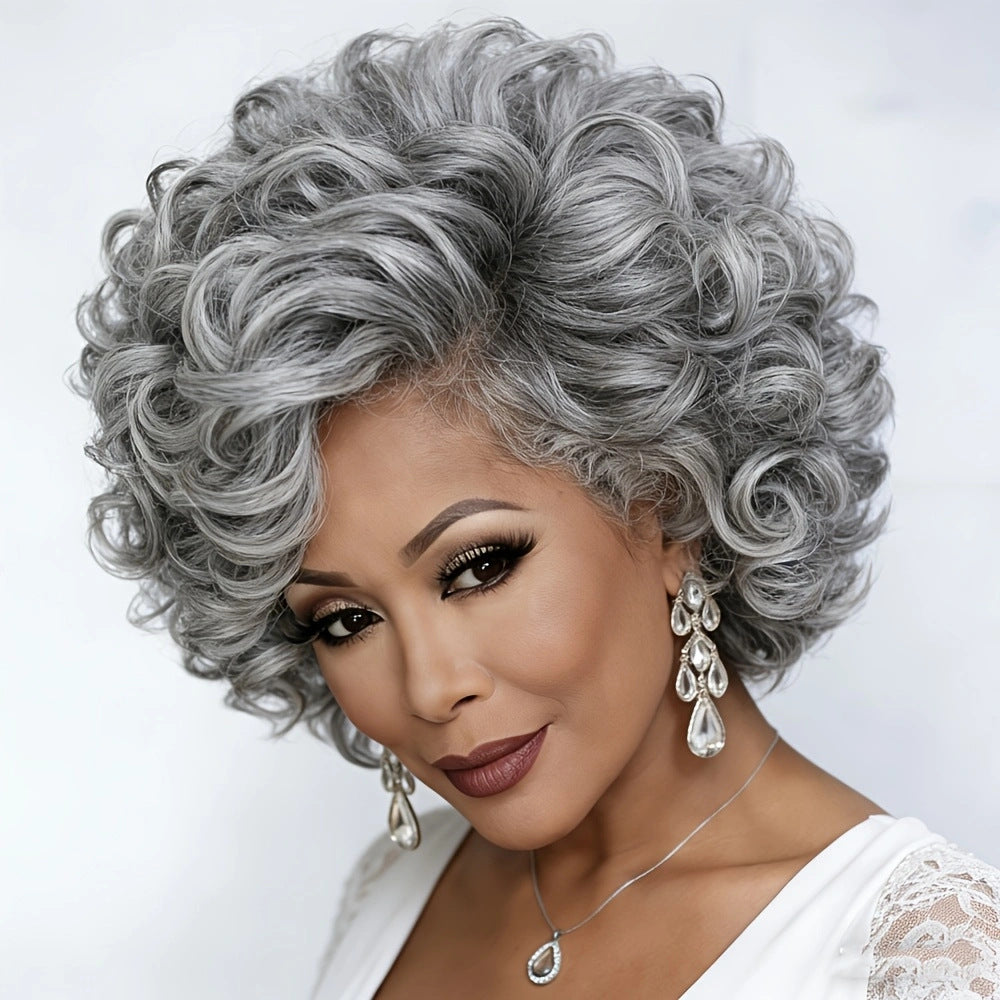 Curly Hair Female African Fashionable Golden Wig Long Curls