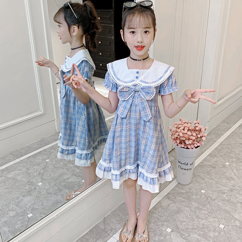 Preppy Style Bow Lolita Skirt Uniform Children's Dress