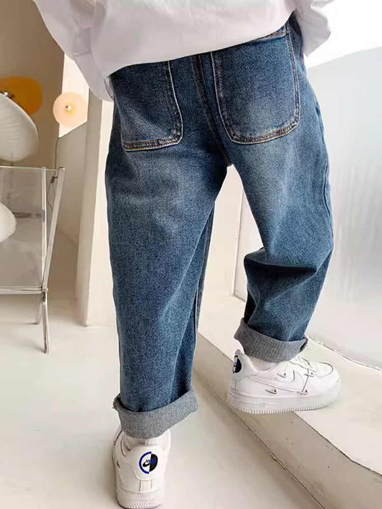Children's Autumn Ripped Jeans Older Boy Sport Children's Pants