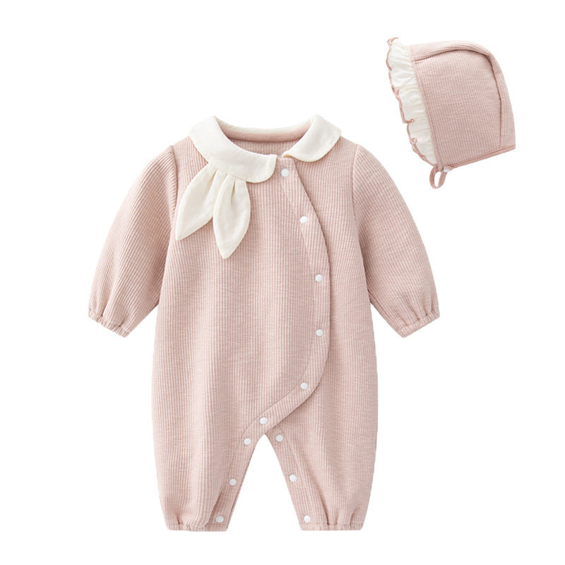 Born Rabbit Ear Lapel Jumpsuit Fleece Clothes Jumpsuit, Climbing Suit