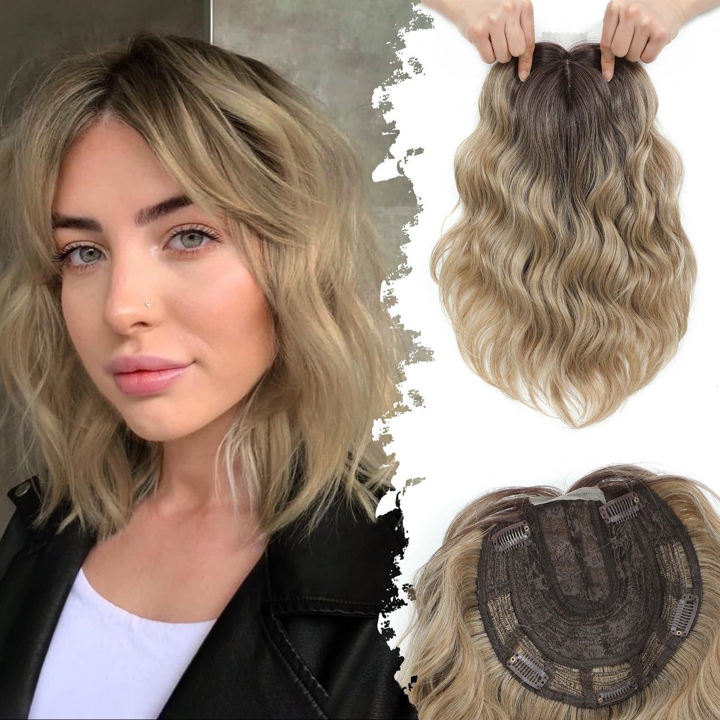 Headgear Female Chemical Fiber Top Lace Wig Short Curly Hair