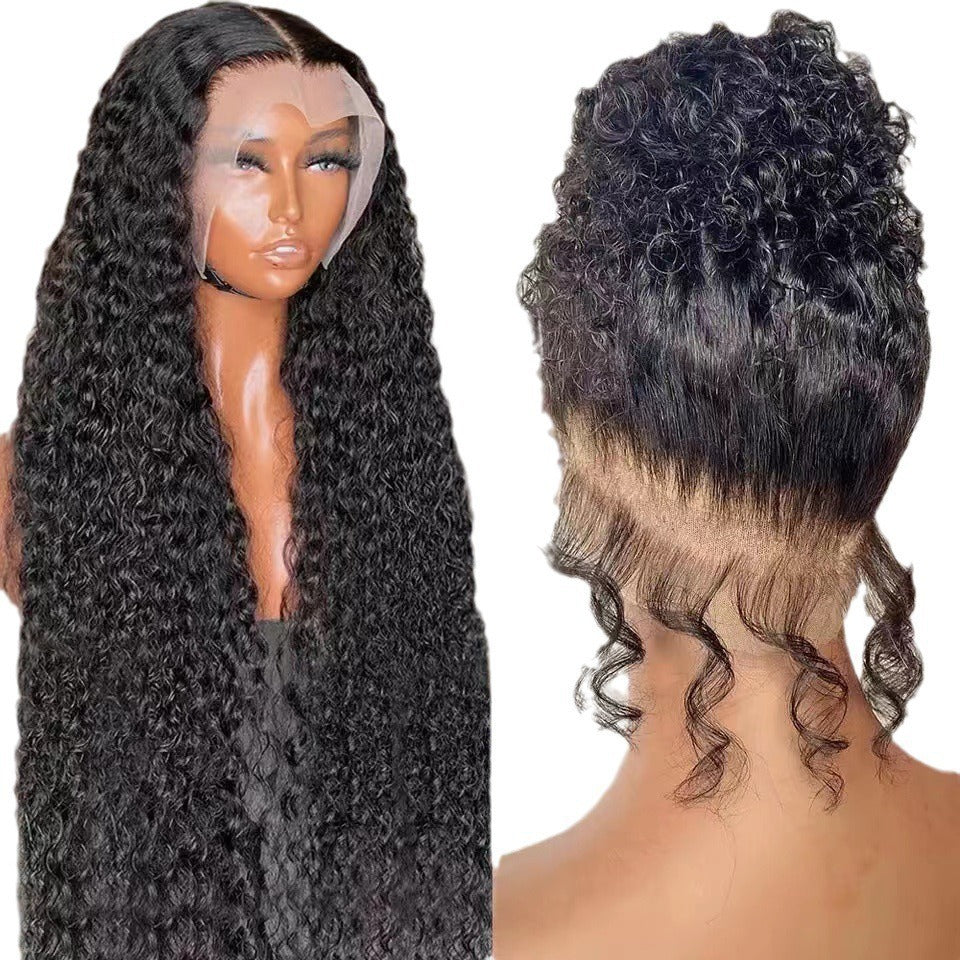 Front Lace Curly African Small Volume Wig Long Curls