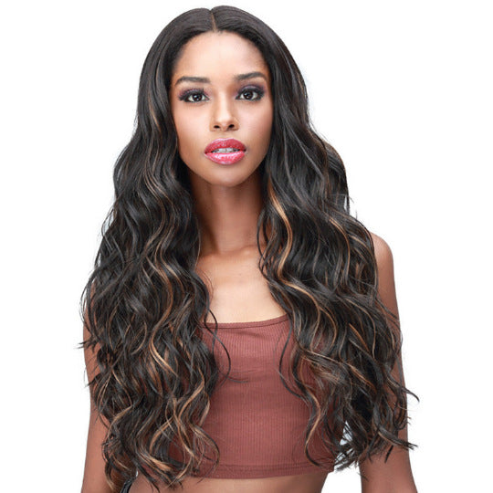 Chemical Fiber Bleaching Dyeing Gradient Medium Curly Hair Wig Long Curls