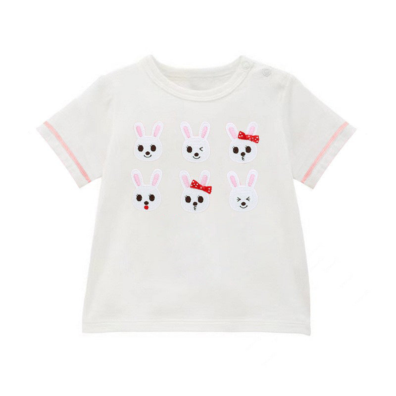 Children's Clothing Summer Short Sleeve Cartoon Bear Rabbit Children's T-shirt