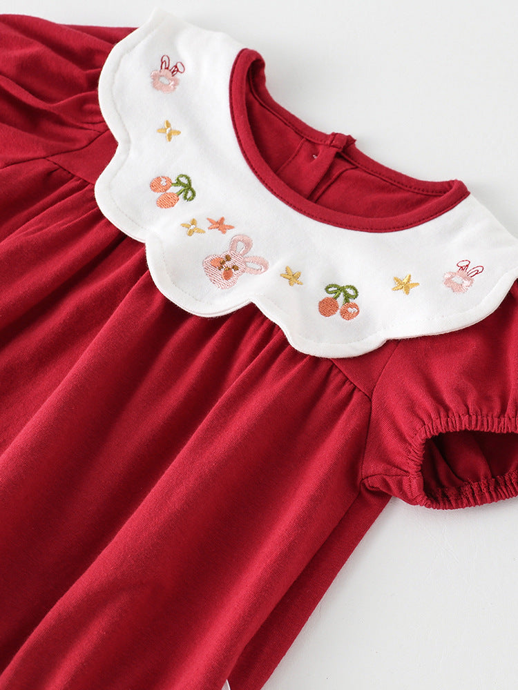 Jumpsuit Pure Cotton Summer Dress Born Days Year Short Sleeve Jumpsuit, Climbing Suit