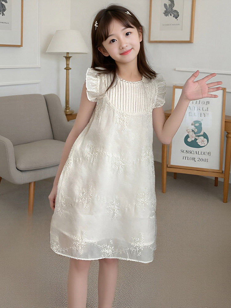 Children's Embroidered Cheongsam Skirt Chinese Style Teenager Clothing Western Vest Children's Dress