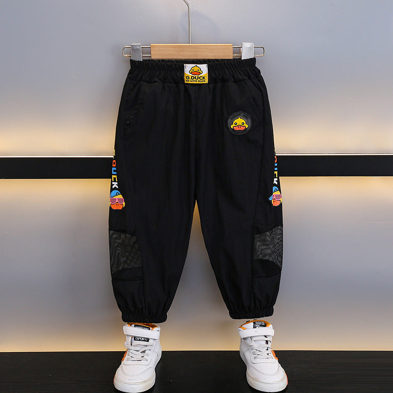 Small Yellow Duck Breathable Boys Sports Thin Section Children's Pants