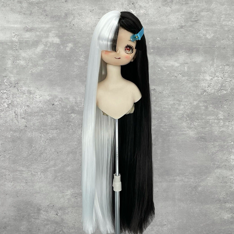 Black White Head Two-dimensional Doll Points Cos Wig