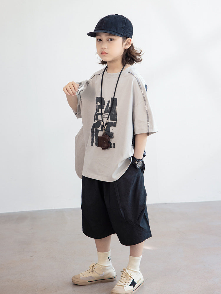 Boys Summer Wear Fashionable Thin Short Sleeve Boy Children's Suit