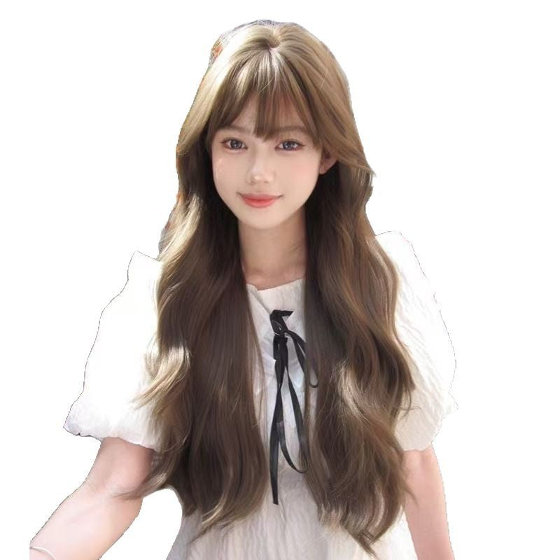 Double Ponytail Female Waves Roll Fashion Temperament Wig Long Curls