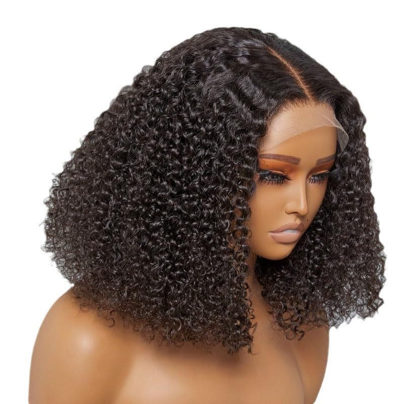 Women's Lace Black Medium Small Volume Chemical Fiber Head Wig Short Curly Hair