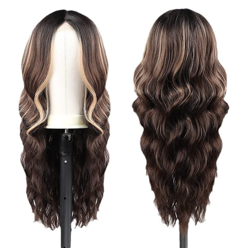 Female Curly Hair Small Highlight Chemical Wig Long Curls