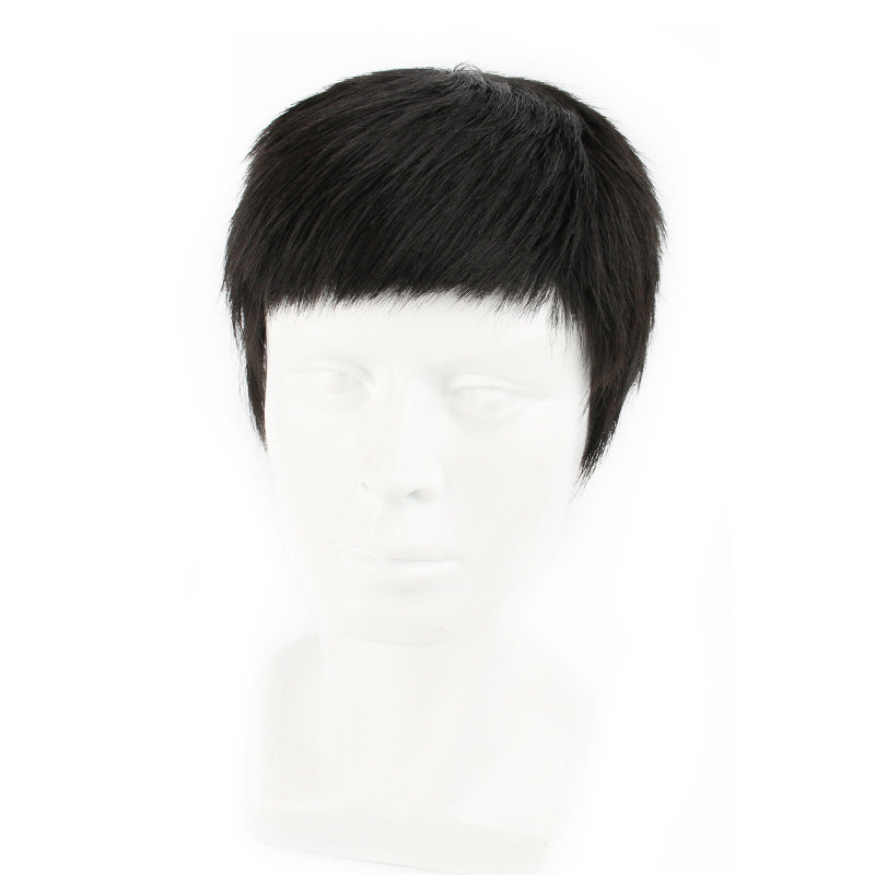 Men's Boys Handsome Short Hair Inch Headgear Realistic Natural Fiber Men's Wig