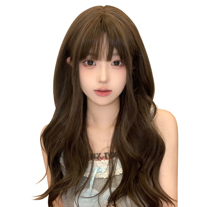 Women's Hair Style Retro Bangs Egg Roll Head Small Curly Natural Wig Long Curls