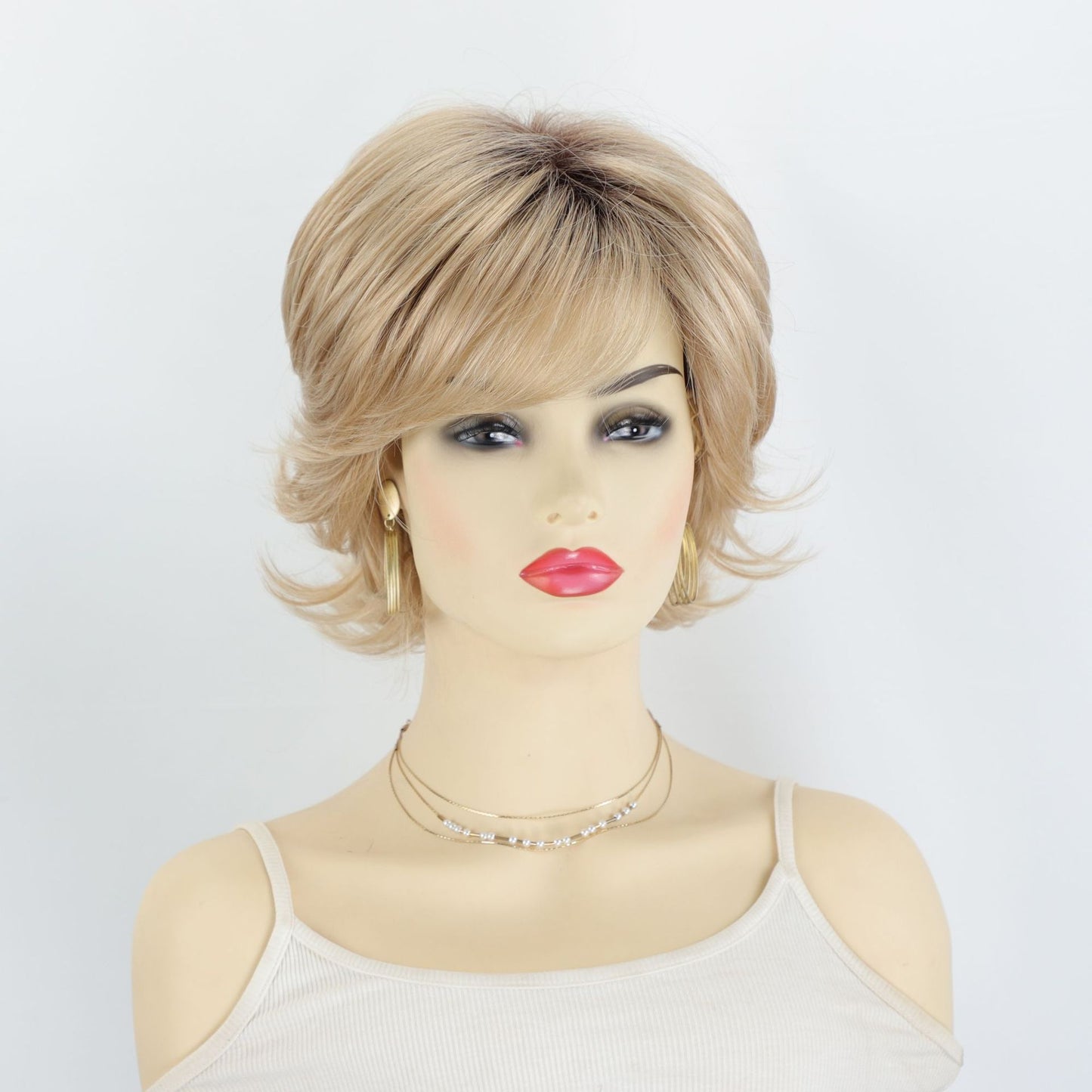 Fashion Granny Grey Gradient Synthetic Wigs Wig Short Curly Hair