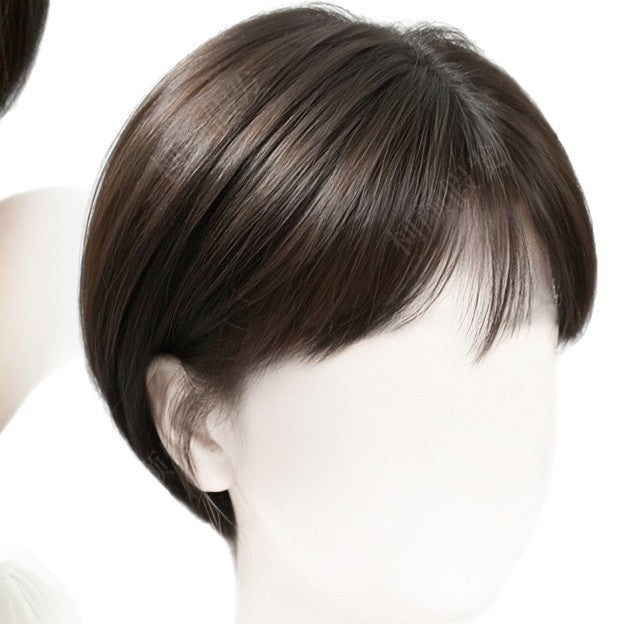 Women's Fashion Style Wave Head Natural Daily Full Top Wig Short Straight Hair