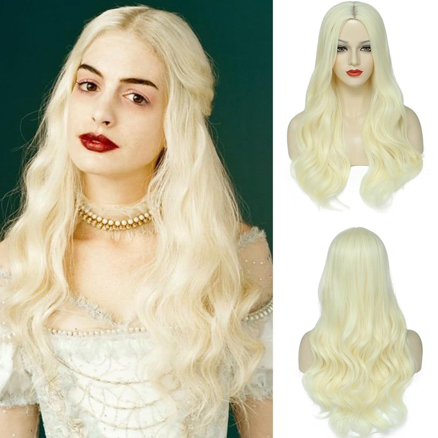 Female Fashion Partial Wave Curly Hair Rose Wig Long Curls
