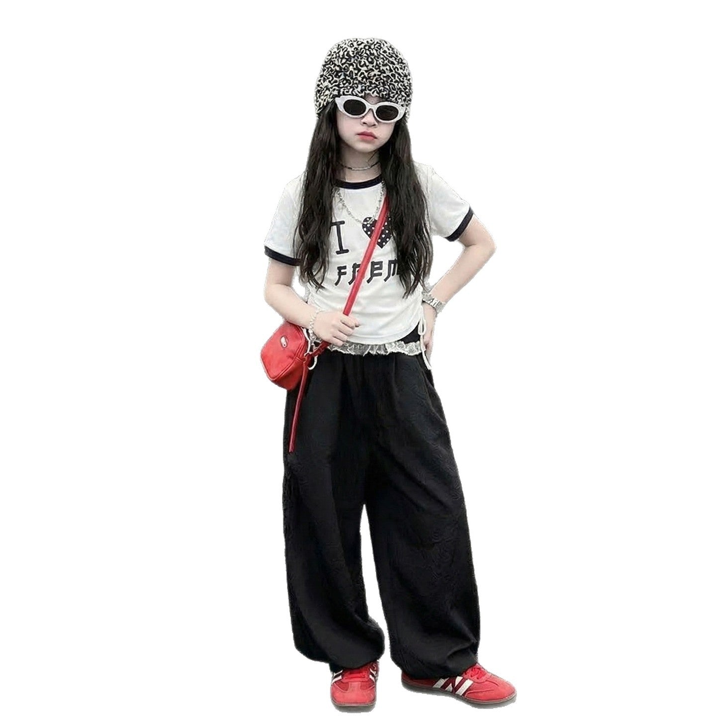 Children's Two-piece Dress Teens Short Sleeve Summer Thin Loose Casual Children's Suit