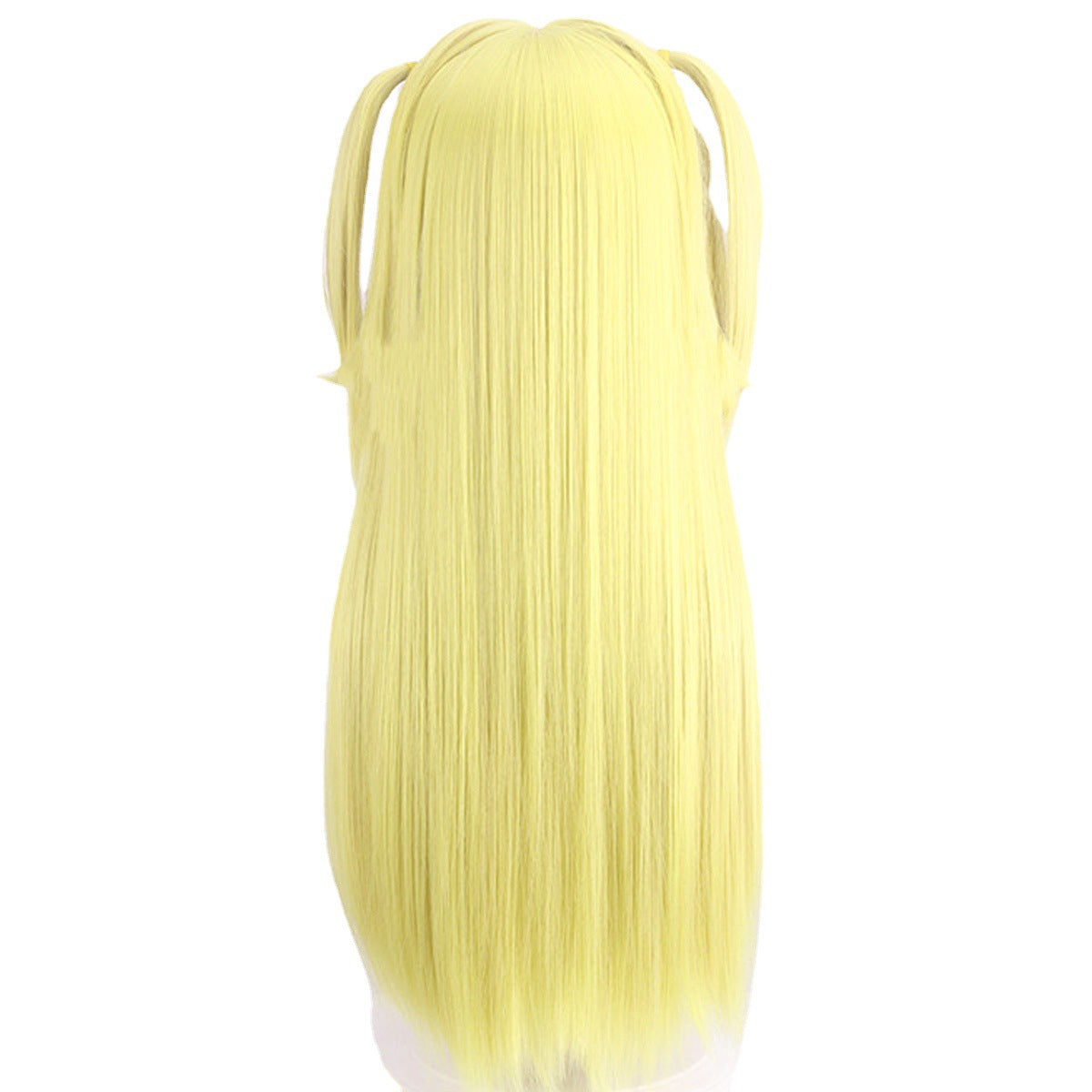 Death Note Golden Yellow Long Straight Hair Double Ponytail Head Cos Wig