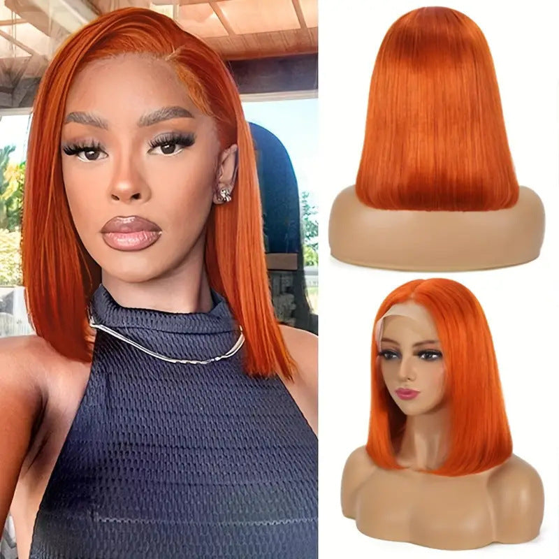 New Simulation Human Front Lace Fake Wig Short Straight Hair