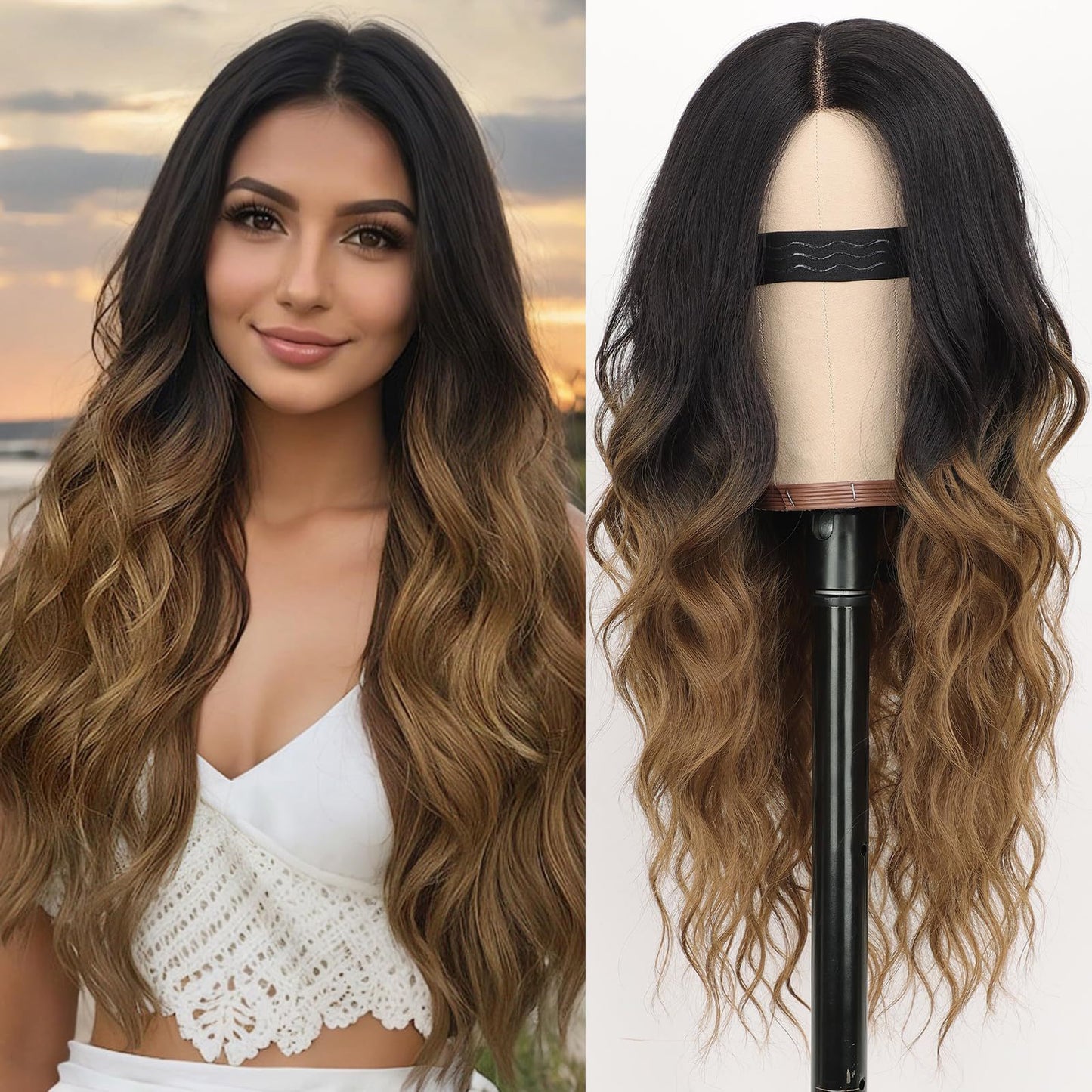 Front Lace Water Ripple Curly Hair Synthetic Wigs Wig Long Curls