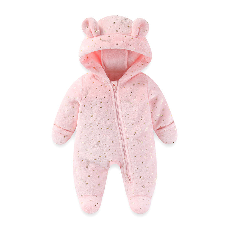 Born Rompers Thickened Fleece-lined Jumpsuit Romper Jumpsuit, Climbing Suit