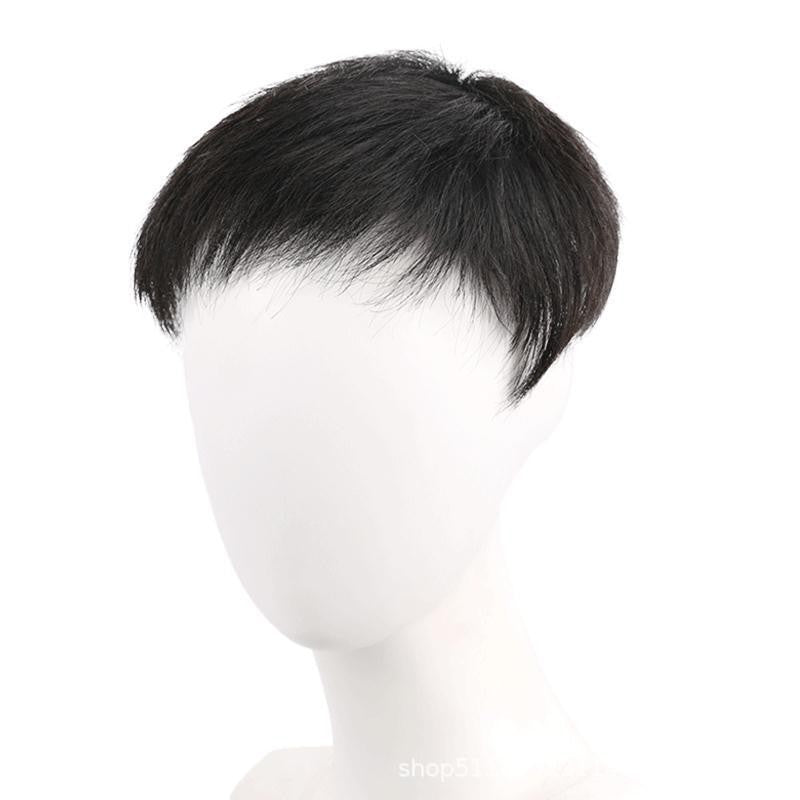 Men's Brush Cut Short Hair Mediterranean Bald Real Men's Wig