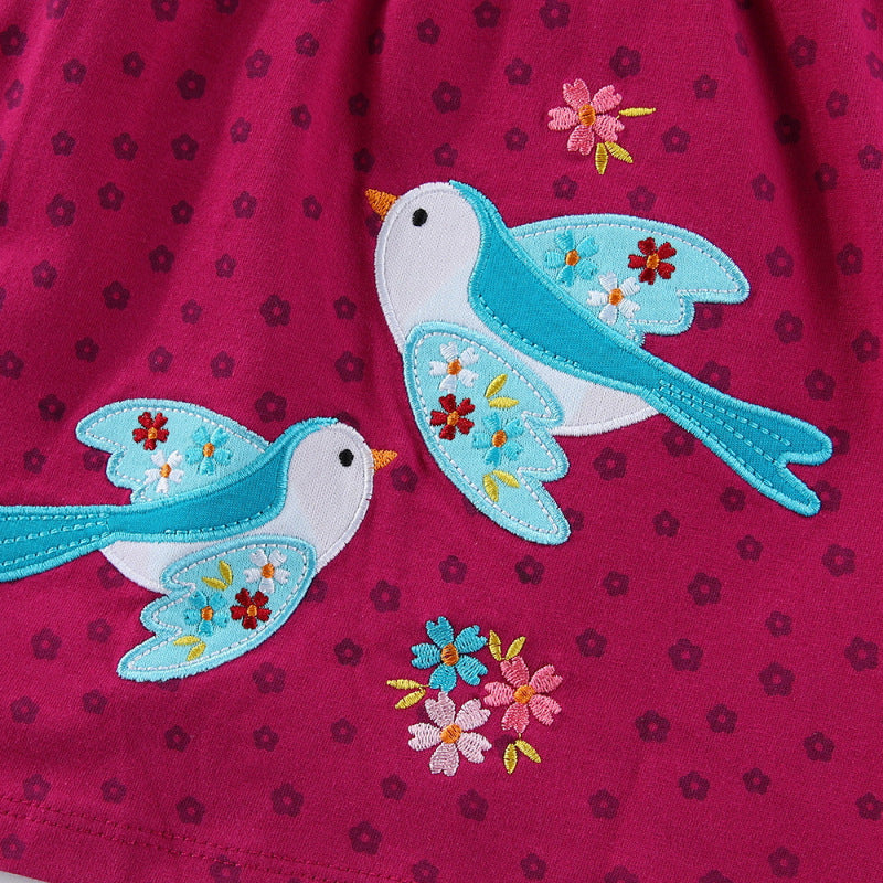 Short Sleeve Cute Summer Round Neck Children's Dress