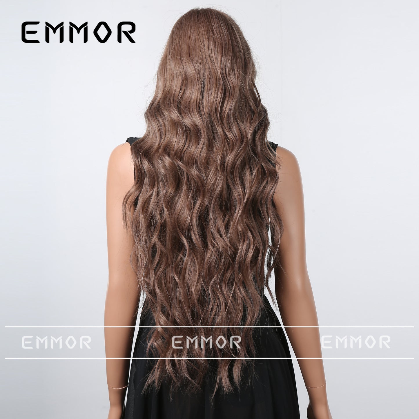 Broadcast Hair Bangs Brown Curly Big Wave Simulation Wig Long Curls