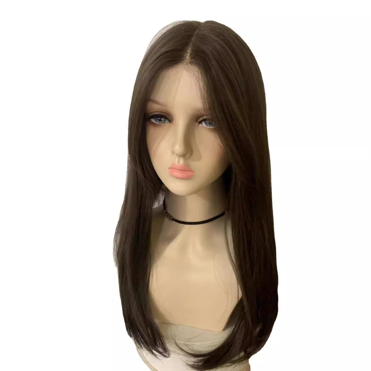 Lace Hand-woven Front Female Curly Hair Straight Simulation Air Wig Long Curls