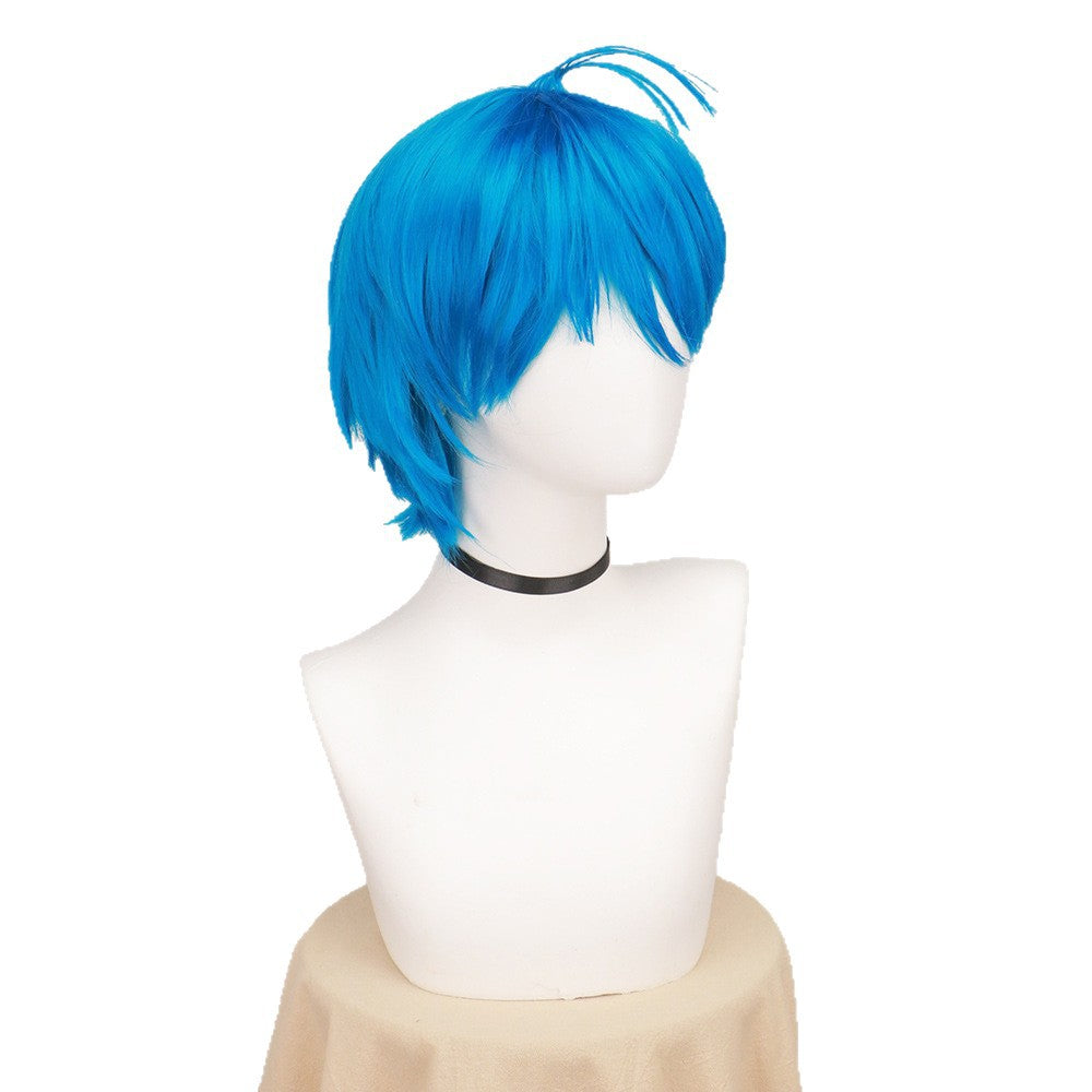 Brain Special Team Blue Dull Hair Short Cos Wig