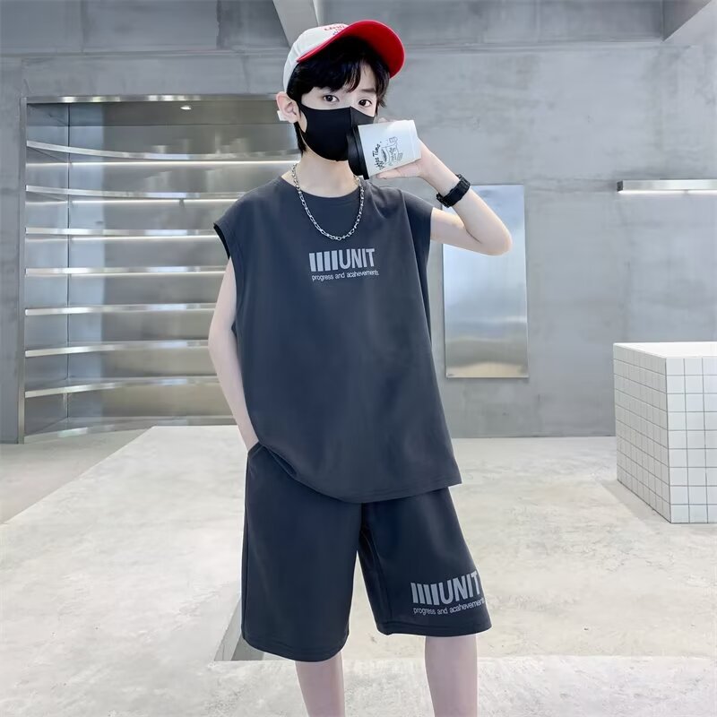 Children's Boy Thin Type Loose Half Sleeve Children's Suit