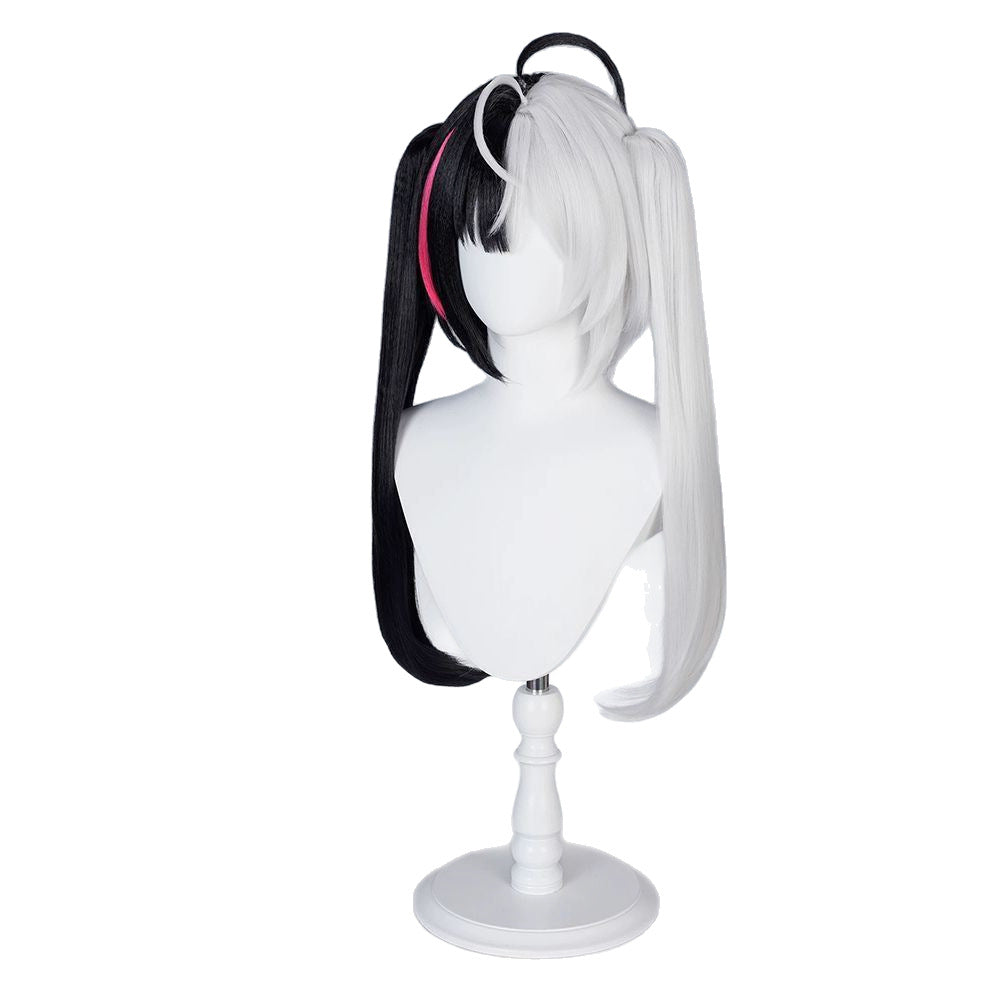 Net Requiem Black White Highlight Jaws Clamp Pairs Ponytail Cos Wig