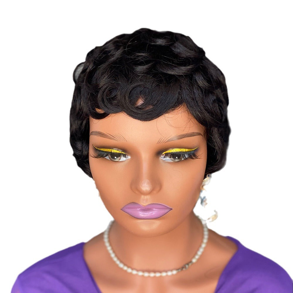 New Beautiful Trendy Human Mechanism Short Real Hair Wig