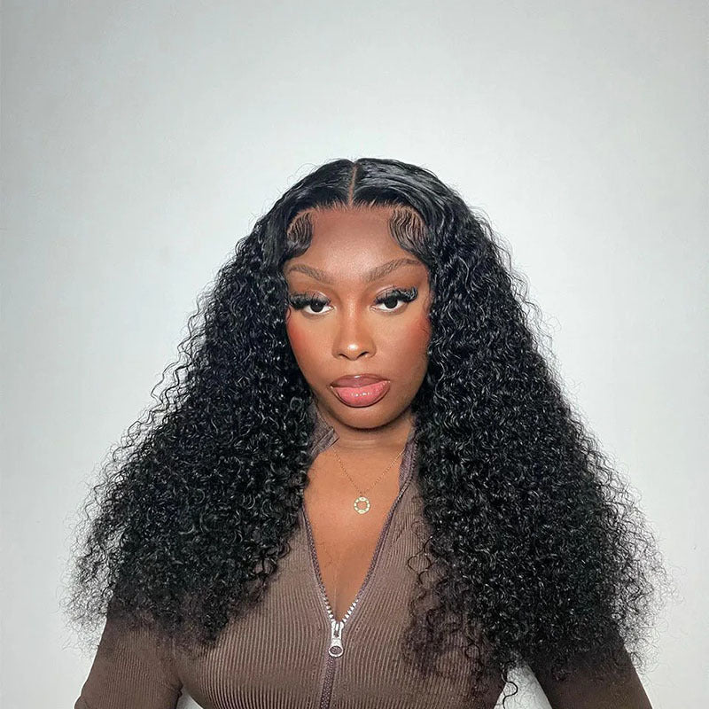 Elegant Jerry Curly Density Human Hair Long Straight Wig