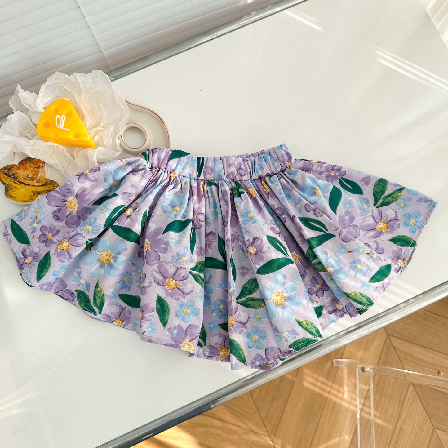 Summer Small Floral Culottes Soft Breathable Cotton Shorts Fashionable Children's Pants