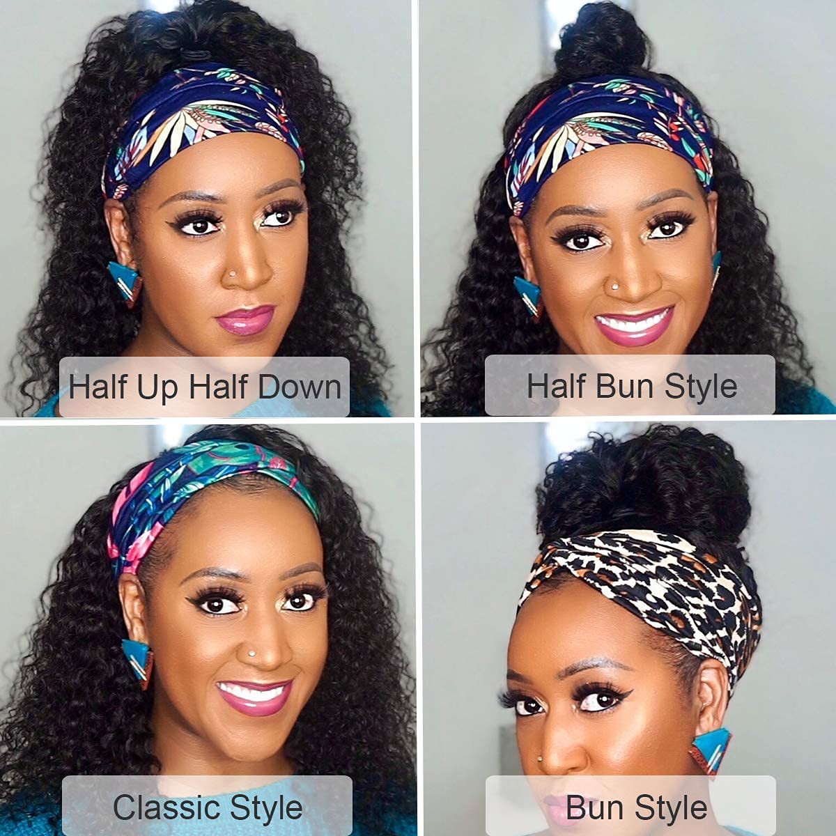 Women's African Fashion Black Hand Wrapped Small Roll Ice Wig Long Curls