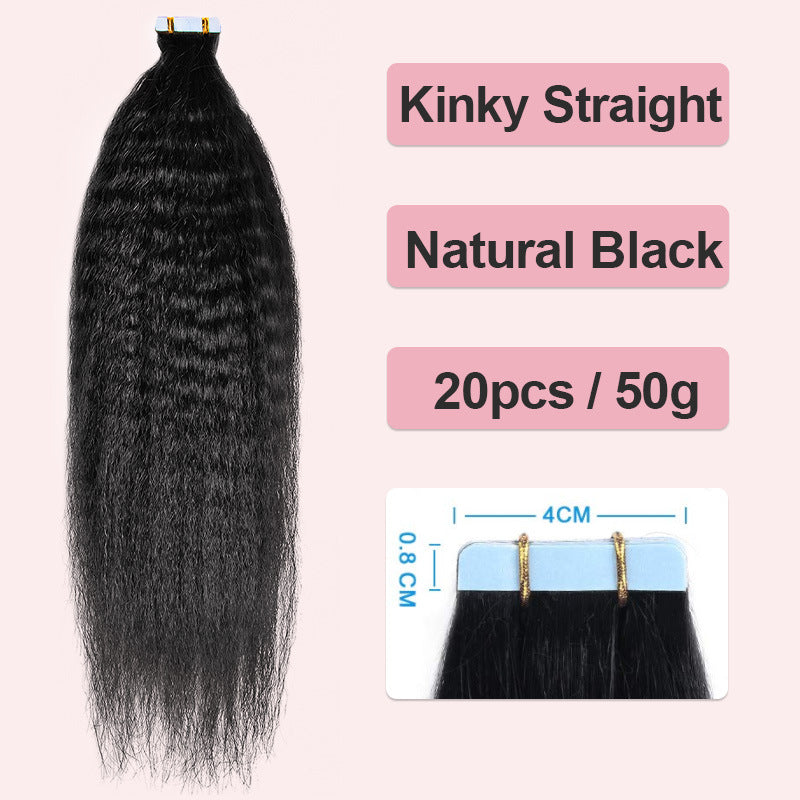Film Hair Seamless Invisible Extension Human Long Straight Wig