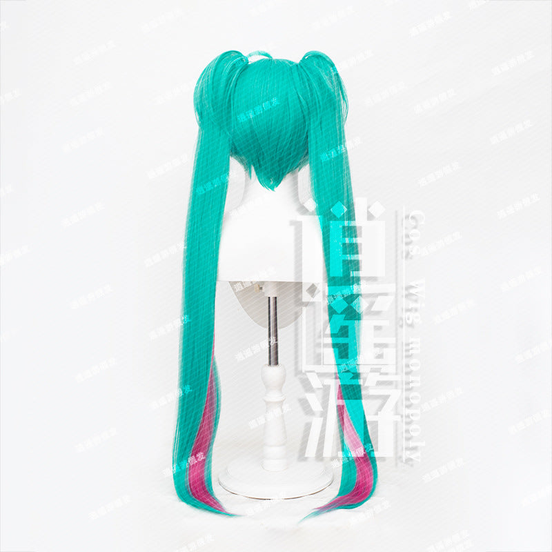 Linkage Simulation Human Scalp Top Tiger Mouth Clip Double Ponytail Cos Wig