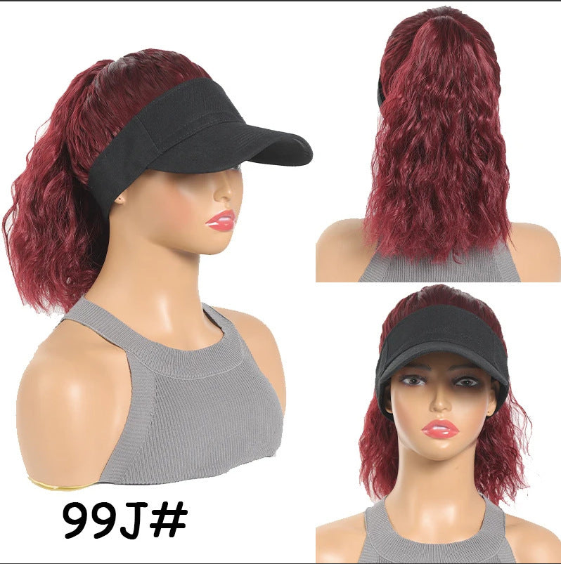One Female Visor Peaked Cap Corn Curler High Ponytail Other Wig