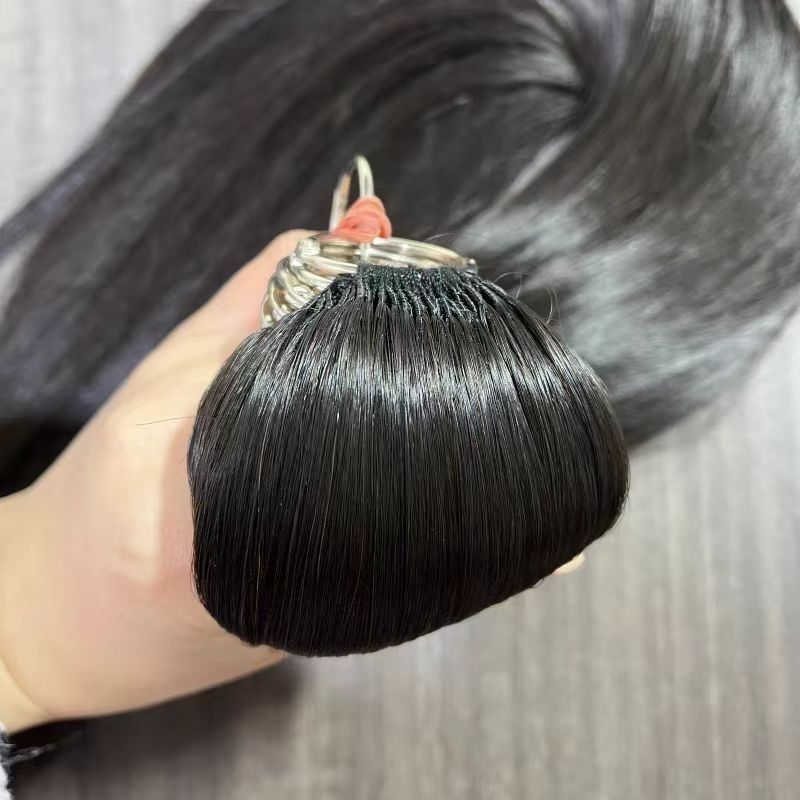 Crystal Thread Able To Be Permed Dyed Pulling Core Extra Real Hair Wig