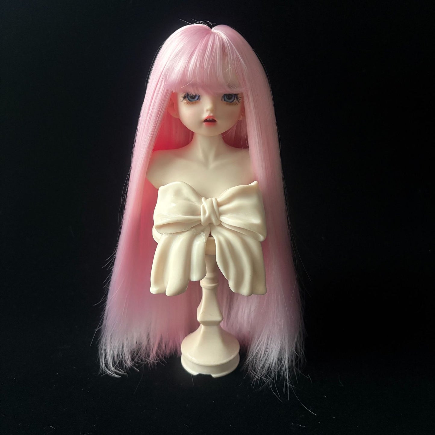 Soft Silk Optional Bangs Long Straight Hair Points Doll Head Cos Wig
