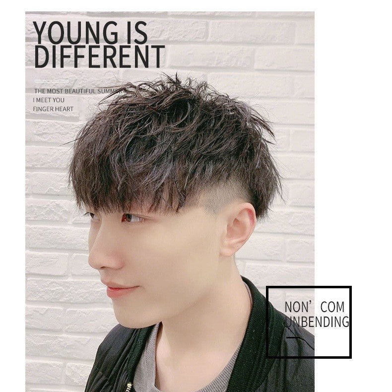 Women's & Men's Foil Korean Style Handsome Fluffy Fashion Instant Noodle Curls Real Men's Wig