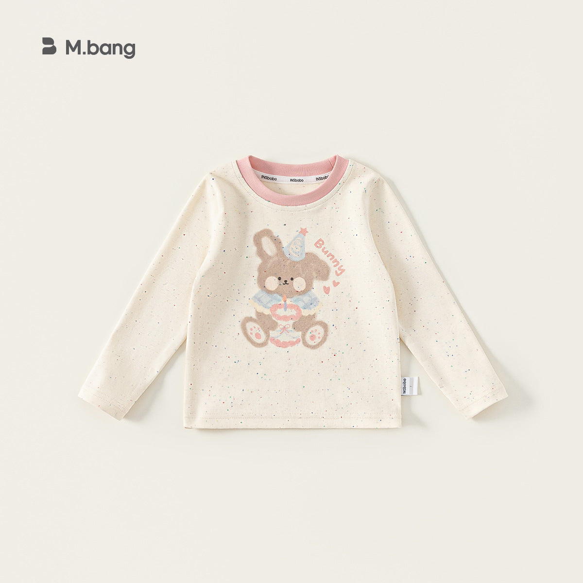 Children's Color Top Inner Wear Cute Bunny Printed Short Children's T-shirt