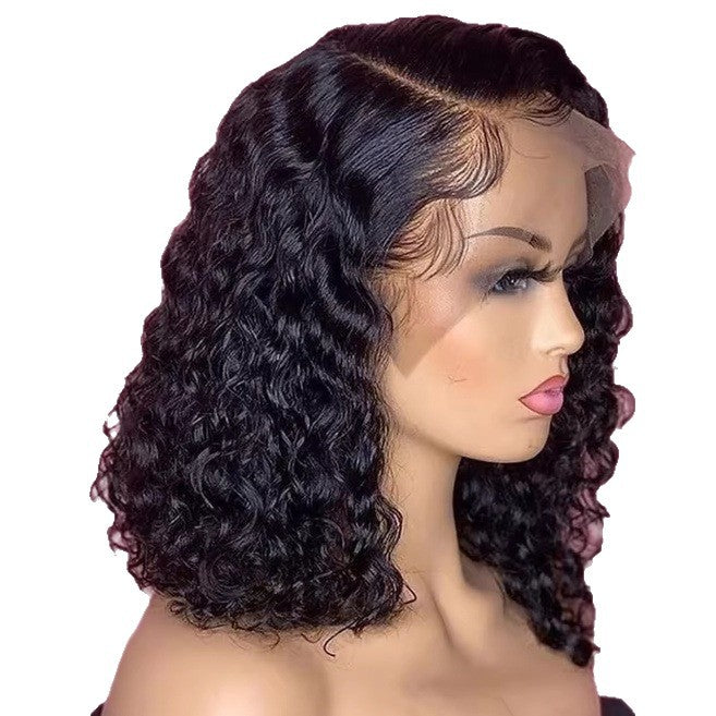 Women's Front Lace Sheath African Small Support Wig Short Curly Hair