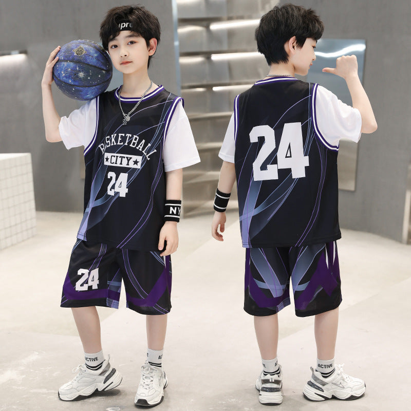 Children's Kobe Basketball Wear Summer T-shirt Jersey Medium Large Sports Fake Children's Suit
