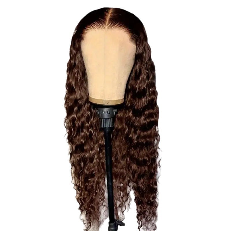 Women's Small Roll Wound Tube Curly Front Lace Wig Long Curls