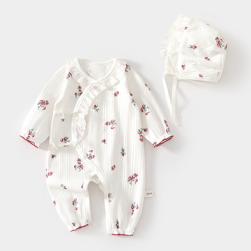 Rompers Get Hat Jumpsuit Romper Pure Cotton Jumpsuit, Climbing Suit