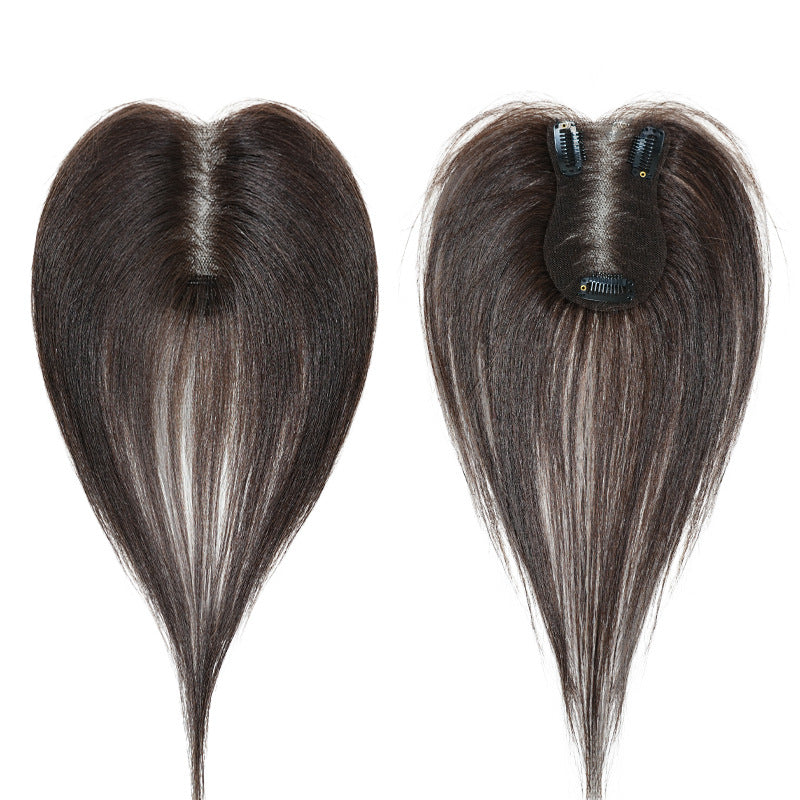 Extra Invisible Boundless Cover Gray French Bangs High Skull Top Wig